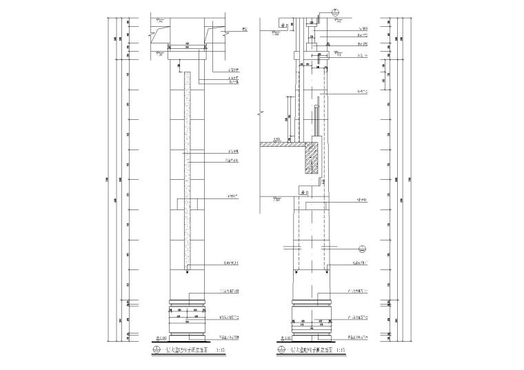 大理石包柱,装饰柱,石材柱,环形栏杆详图-大堂吧装饰柱详图