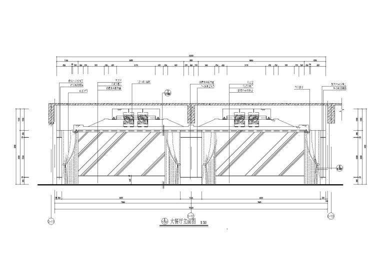 立面餐厅cad详图资料下载-豪华大餐厅立面装修详图