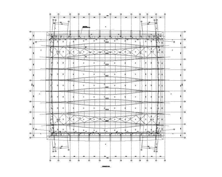 钢框架屋盖结构布置图资料下载-平行张弦梁结构体育馆钢屋盖结构施工图