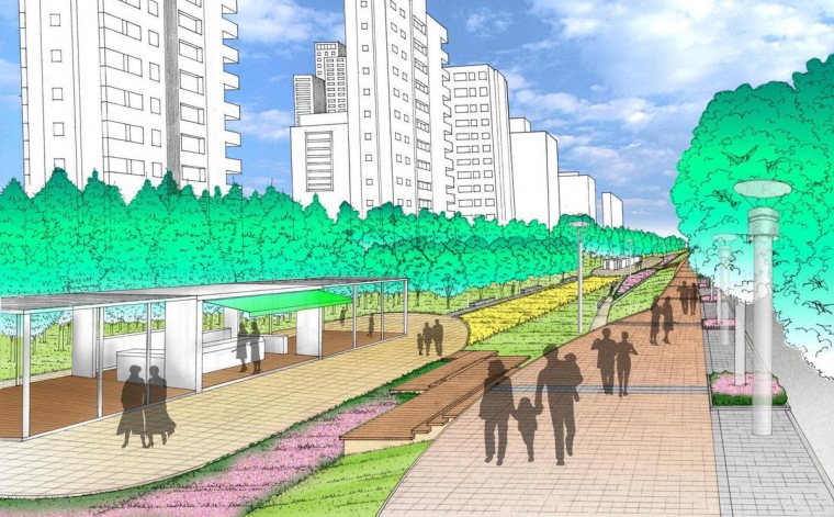 [江苏]工业园区道路景观绿化设计方案-道路景观效果图6