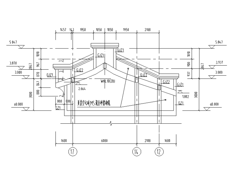 徽派建筑马头墙节点详图资料下载-徽派马头墙节点大样图（CAD）