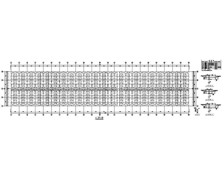 塑料膜生产厂房钢结构施工图（CAD）-檩条拉条图