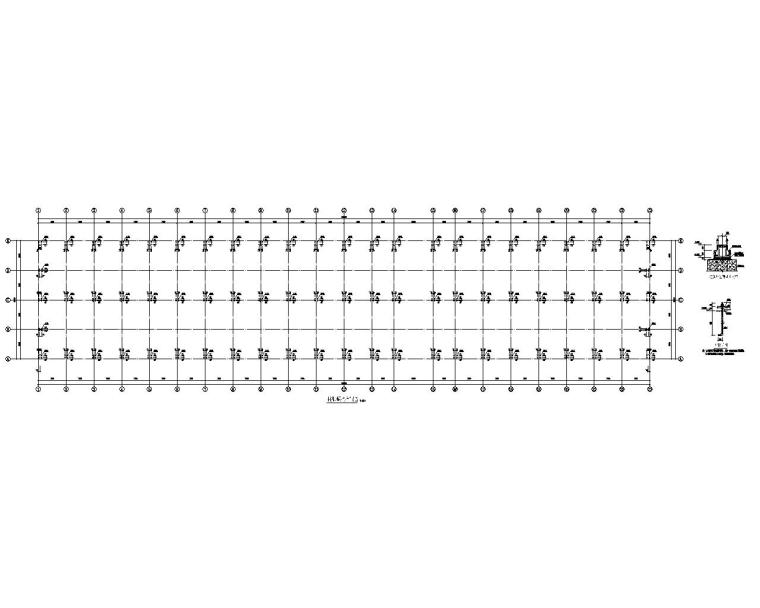 塑料膜生产厂房钢结构施工图（CAD）-螺栓平面布置图