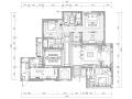 [西安]现代四居室家装样板房装修设计施工图
