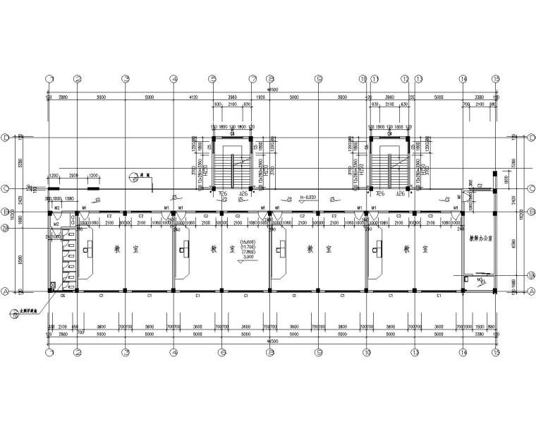 完整建筑施工图教学楼资料下载-多层教学楼混凝土结构施工图（CAD含建筑）