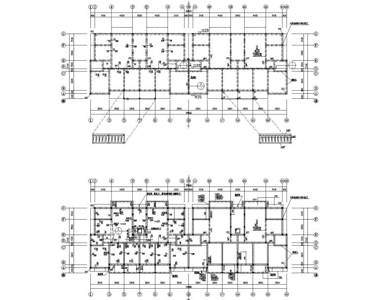 七层建筑结构设计资料下载-七层廉租房框架结构设计施工图（CAD）