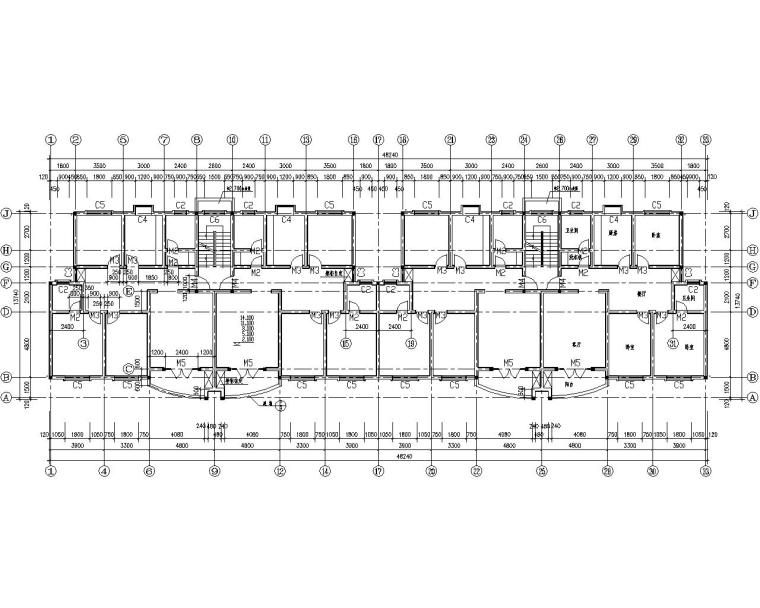 居住小区设计含cad资料下载-小区五层住宅砌体结构施工图（CAD含建筑）