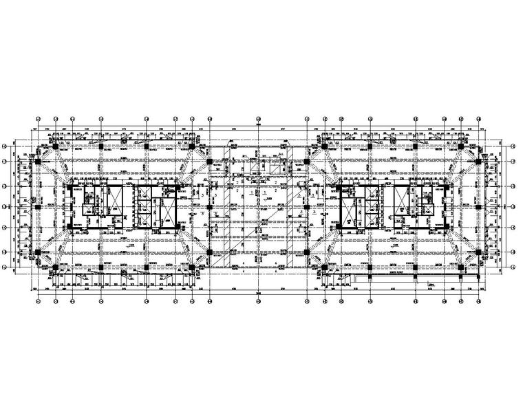 某19层高层办公楼建筑结构施工图（CAD）-结构模板图