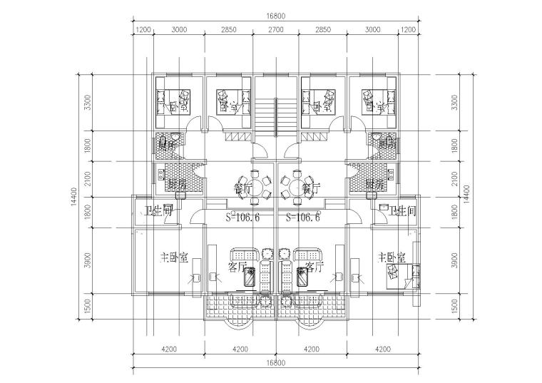 商品房四室平面图资料下载-近百套商品房户型平面布置图