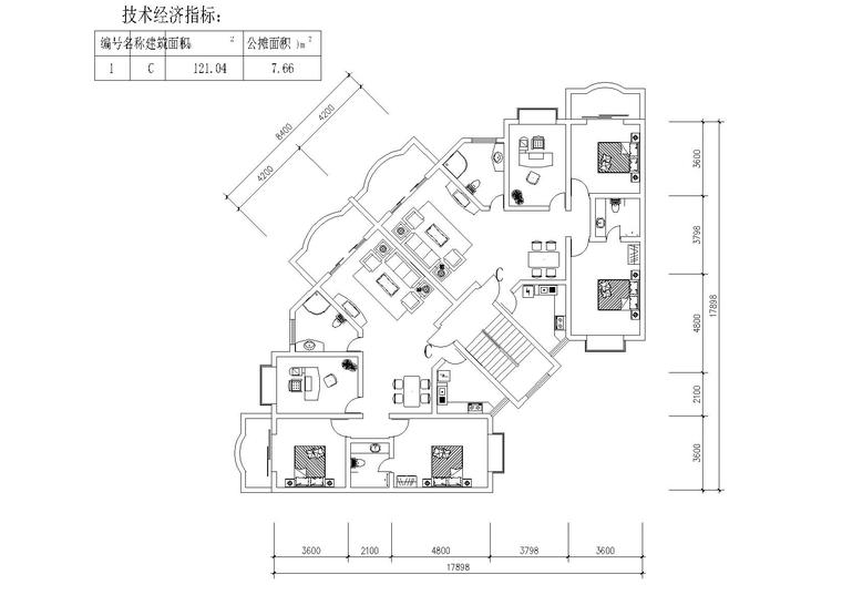 近百套商品房户型平面布置图6