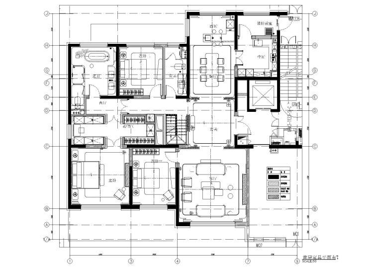四户跃层cad施工图资料下载-​[北京]现代四居室跃层豪宅样板间施工图
