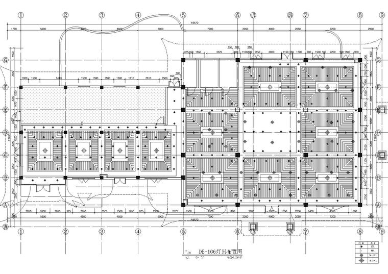 [昆明]古滇欢乐世界万象餐厅装饰设计施工图-灯具布置图