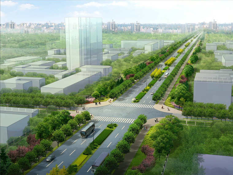 农村干道景观设计资料下载-[江苏]城市工业区主干道景观设计方案