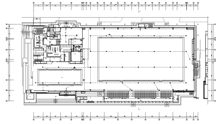 重庆某大学体育馆新建工程电气施工图纸-游泳馆照明平面图