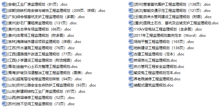 职业技术学院监理规划资料下载-30套工程监理规划合集