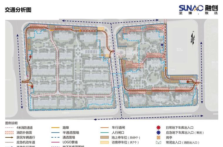 [江西]某知名公馆大区归家动线方案设计-交通分析图