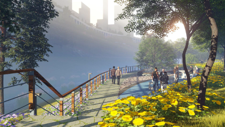 滨水景观节点设计案例资料下载-[重庆]滨水生态开放空间景观设计方案