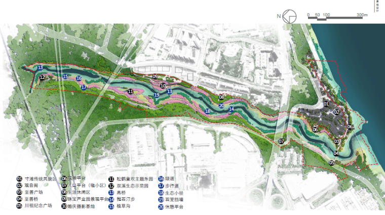 [重庆]滨水生态开放空间景观设计方案-总平面图