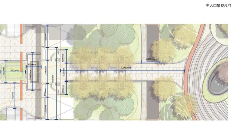 [江西]滨水公馆居住区归家动线方案设计-主入口景观尺寸