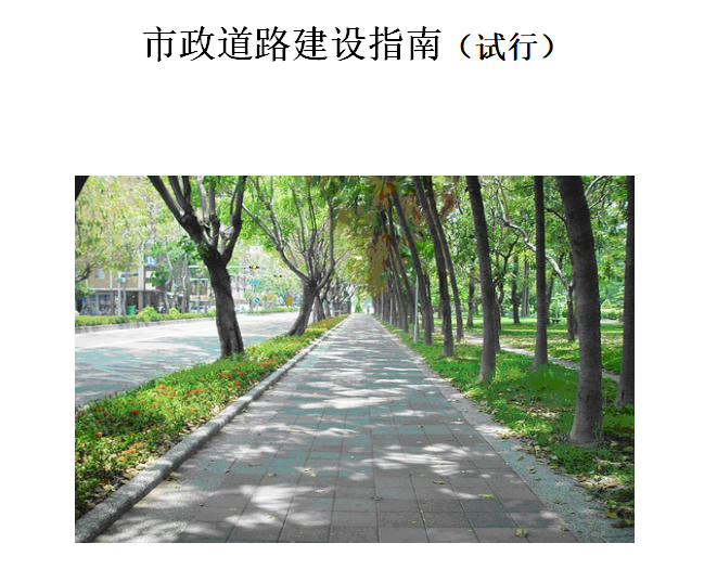 市政道路方面资料下载-广州市市政道路建设指南（试行）