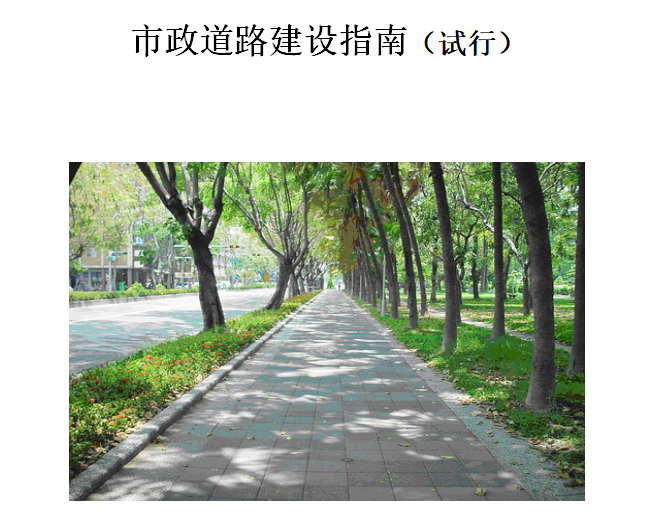 市政道路交通工程规范资料下载-广州市市政道路建设指南（试行）