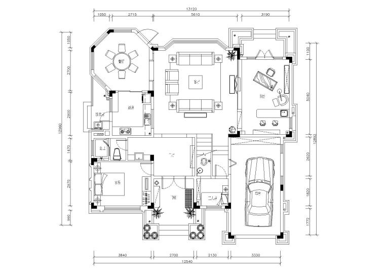 三层住宅平面资料下载-三层别墅平面系统施工图