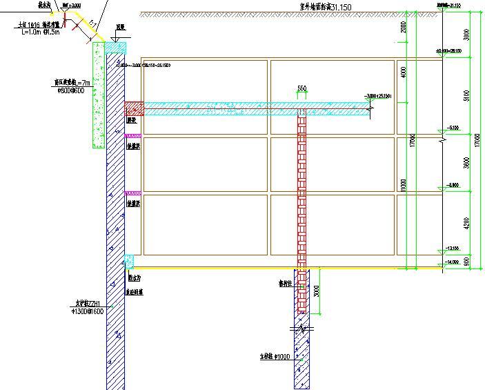 大厦24m钻孔灌注桩基坑支护施组