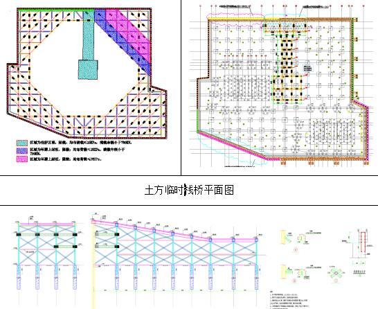 大厦24m钻孔灌注桩基坑支护施组-土方临时栈桥平面图