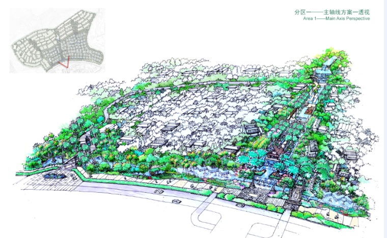 园林平面图立面图透视图资料下载-[海南]东南亚风情特色民族文化居住区方案