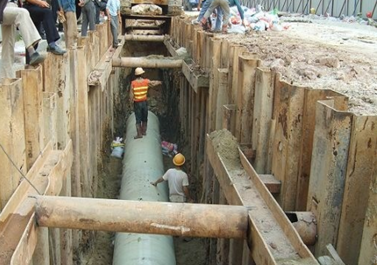 深基坑支护方式及图片资料下载-给排水反开挖施工及深基坑支护施工方案