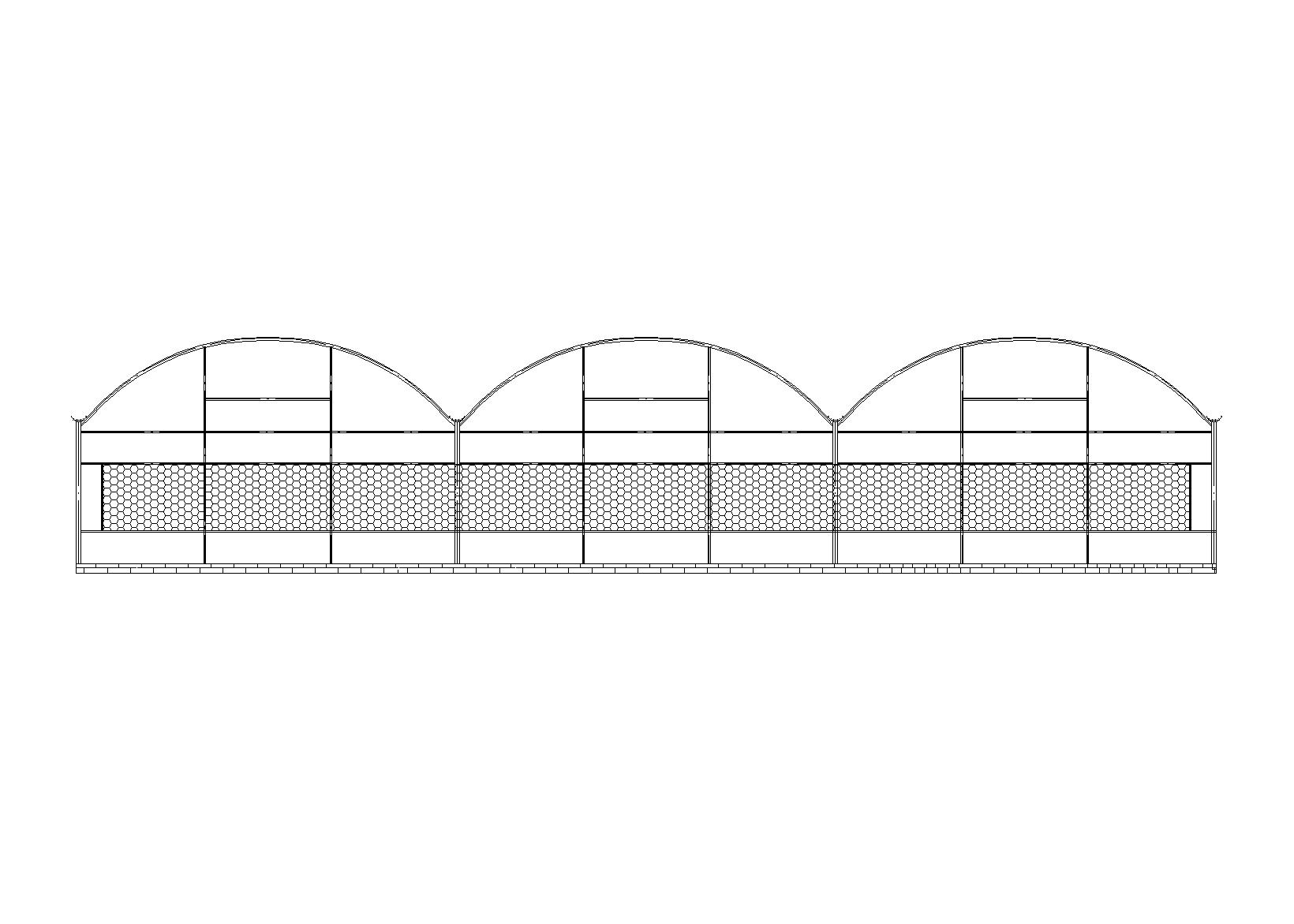 连栋大棚温室建筑方案图纸cad