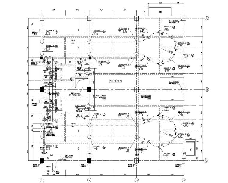 水泥混凝土结构断面施工图资料下载-某制浆车间混凝土结构施工图（CAD）