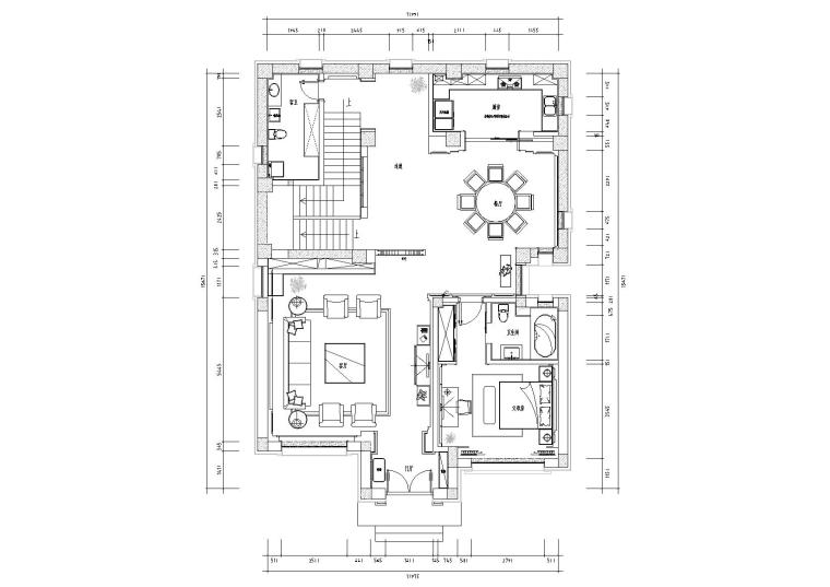 中式别墅建筑结构施工图资料下载-[山西]中式三层五居室别墅室内装饰施工图