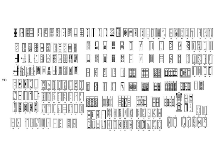 建筑室内立面CAD图块素材图库-立面门