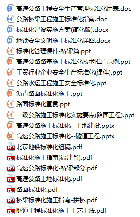 10专业一键下载！旅游地产规划设计资料合集-20套公路桥梁隧道地铁标准化施工资料