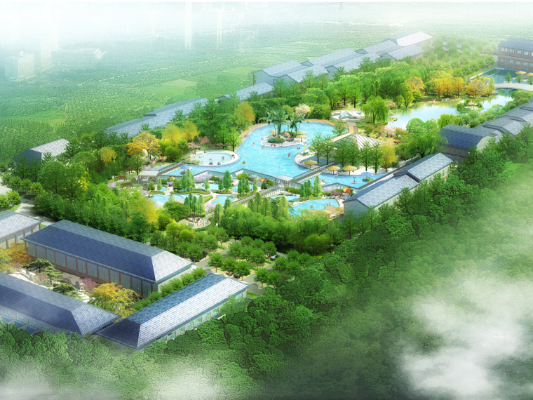 古典园林风格庭院景观资料下载-[北京]古典园林风格温泉度假生态园景观方案