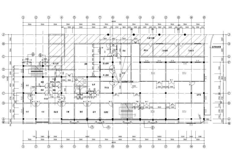 某医院急诊楼建筑工程项目设计​施工图-二层平面图