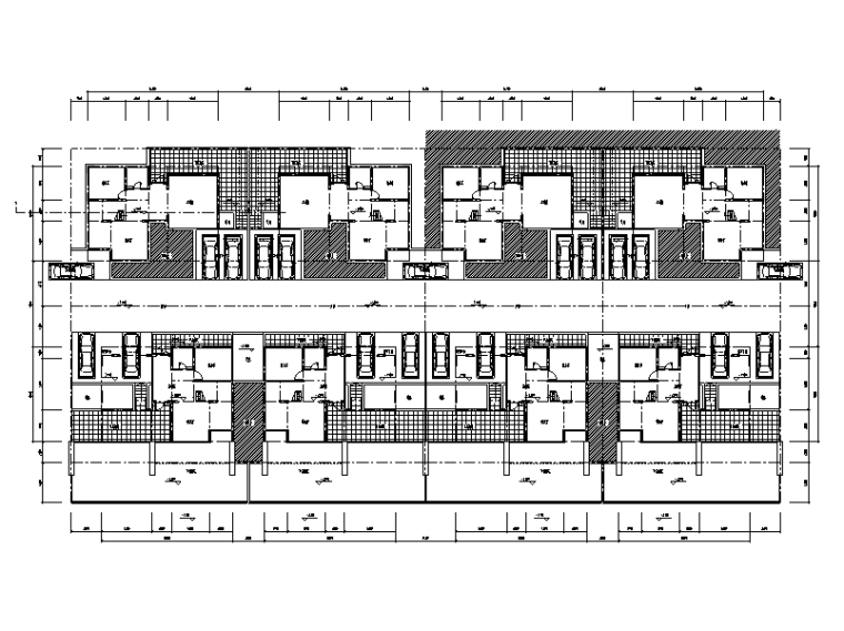 商业户型cad图资料下载-合院别墅平面图户型设计（CAD）