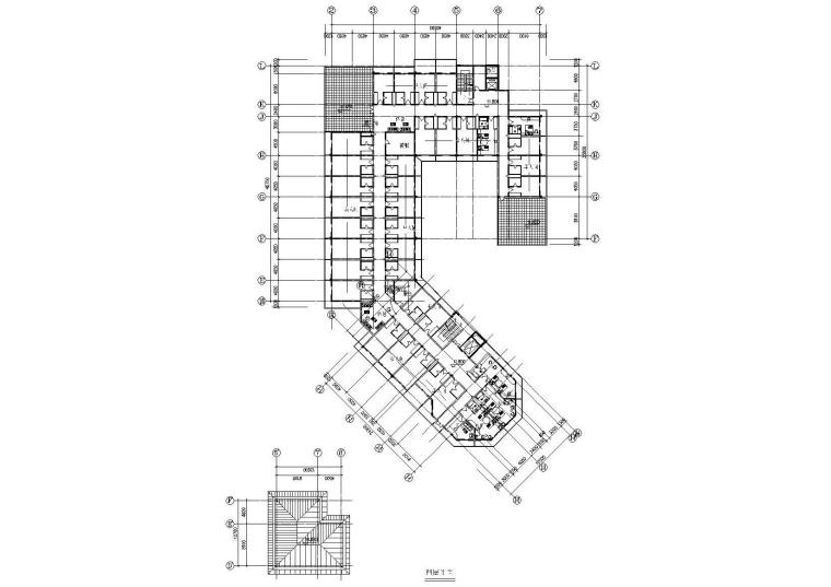 某护理式老年公寓建筑项目工程扩出图-四层平面图