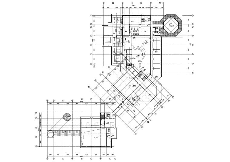 某护理式老年公寓建筑项目工程扩出图-二层平面图