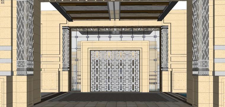 新古典风格会所示范区建筑模型设计 (2)