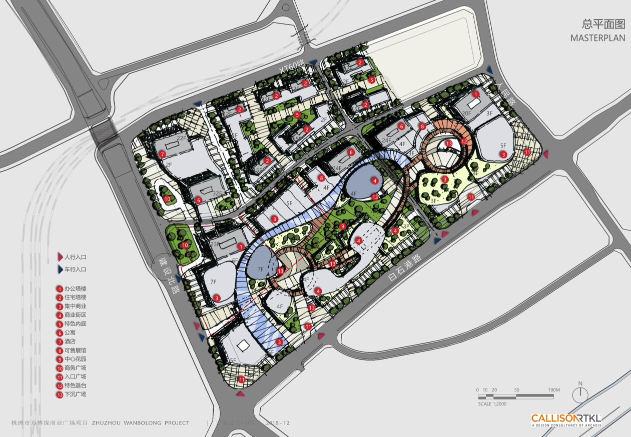 商业广场大型综合体建筑方案设计总平面图