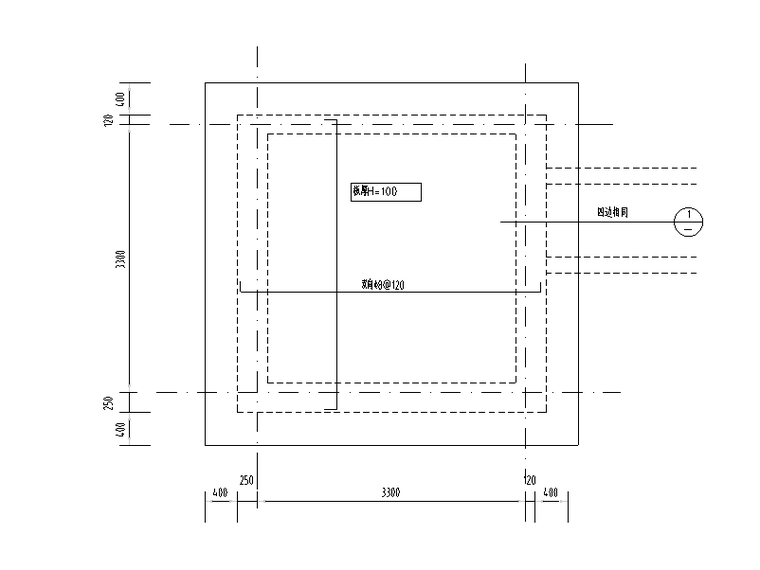 冬暖式日光温室大棚工程建筑施工图-屋面配筋平面图