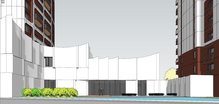 杭州融信公馆售楼处带高层建筑模型设计 (3)