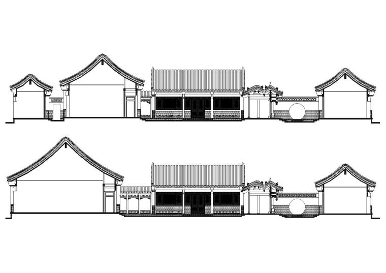 影壁节点图资料下载-[北京]昌平区中式四合院项目施工图+效果图