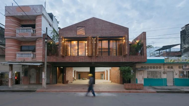 学校建筑体块资料下载-厄瓜多尔住房及教育综合体