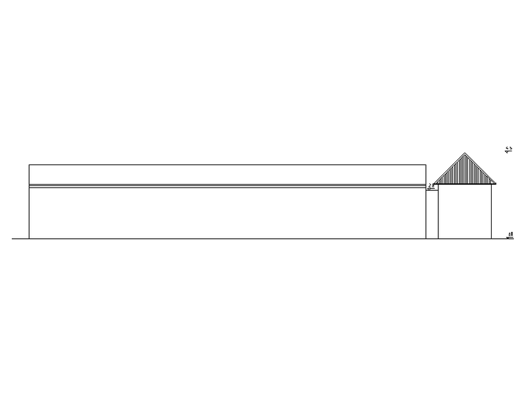 冬暖式日光温室大棚工程建筑施工图-北立面图