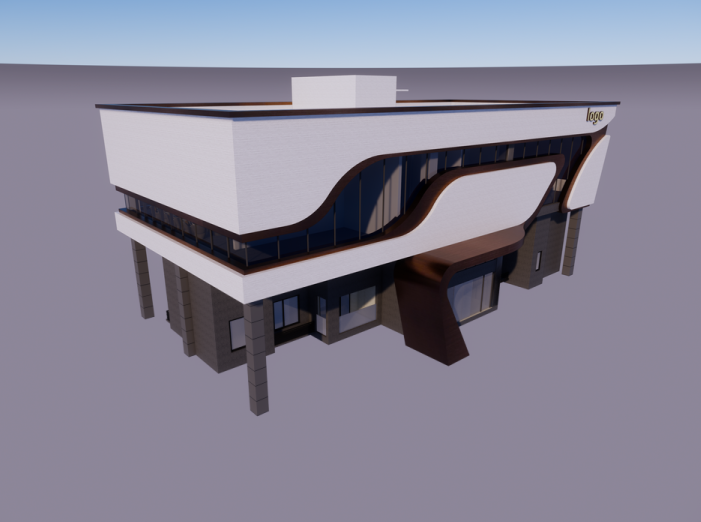 售楼部中式CAD建筑资料下载-售楼部展示区建筑模型设计