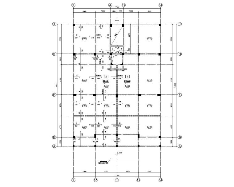住宅框架结构图施工图资料下载-某七层混凝土住宅框架结构施工图（CAD）