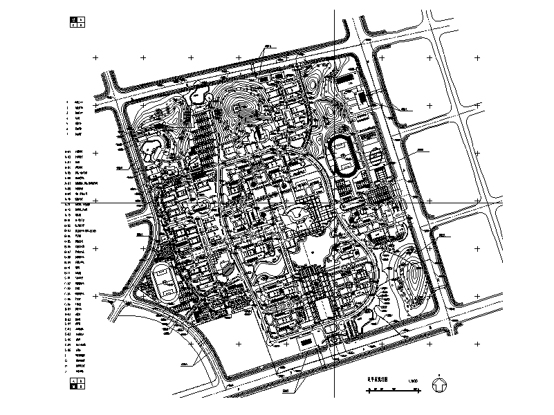 大学校区总图规划设计(用地总面积115万㎡)